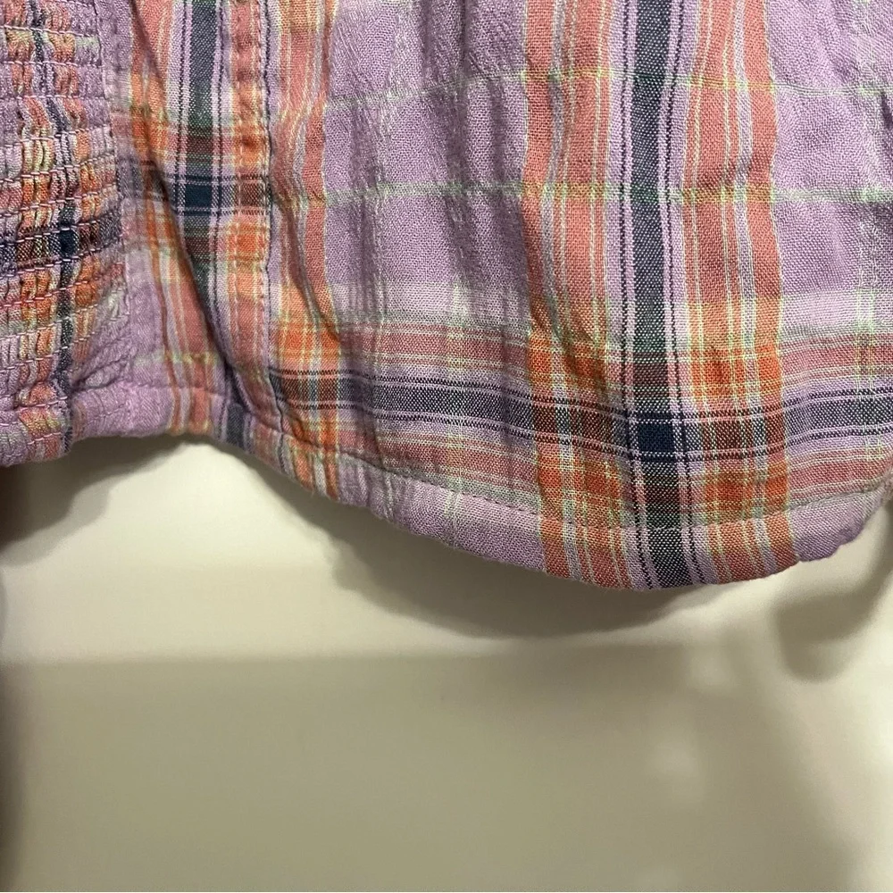 Free People Cherry Bomb cropped purple madras corset top size small petite SP - Picture 14 of 15